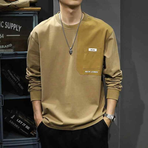 メンズ ファッション 服 オシャレ シンプル 大人 かっこいい 大きいサイズ ストリート 紳士服 春秋 コットン 長袖 T シャツ ラウンドネック スウェット シャツ メンズ ファッション 服 オシャレ シンプル 大人 かっこいい 大きいサイズ ストリート 紳士服 春秋 コットン 長袖 T シャツ ラウンドネック スウェット シャツ
