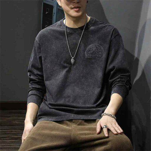 メンズ ファッション 服 オシャレ シンプル 大人 かっこいい 大きいサイズ ストリート 紳士服 秋 厚手 綿 長袖 T シャツ 春 秋 プリント ラウンドネック トレーナー メンズ ファッション 服 オシャレ シンプル 大人 かっこいい 大きいサイズ ストリート 紳士服 秋 厚手 綿 長袖 T シャツ 春 秋 プリント ラウンドネック トレーナー
