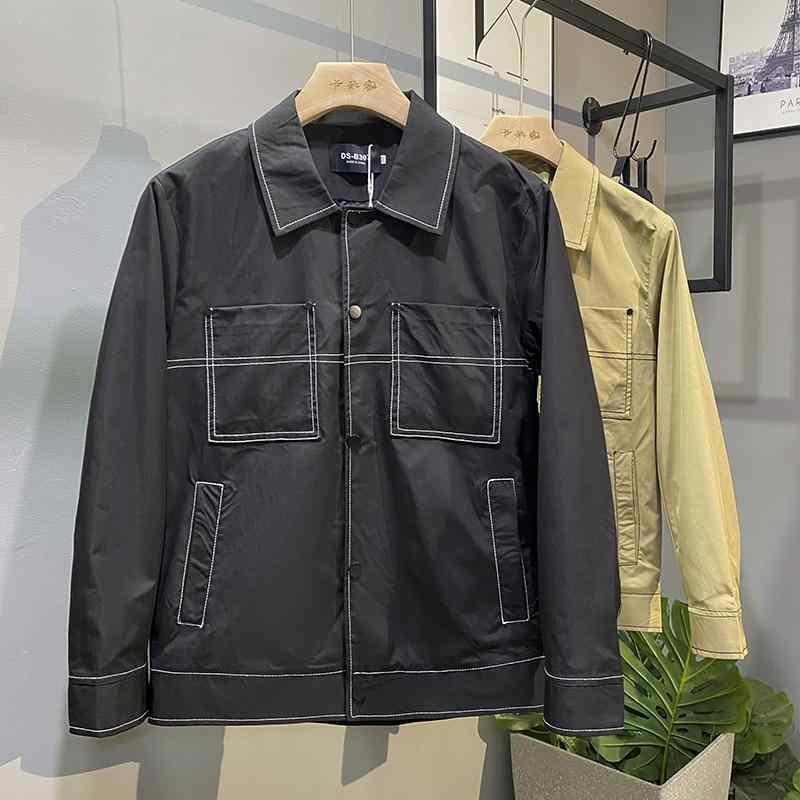 メンズ ファッション 服 オシャレ シンプル 大人 かっこいい 大きいサイズ ストリート 紳士服 秋 シャツ ジャケット ソリッドカラー トップス ステッチ カジュアル