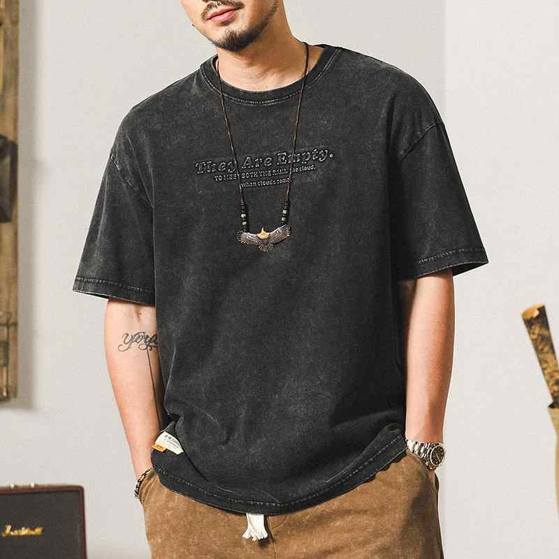 メンズ ファッション 服 オシャレ シンプル 大人 かっこいい 大きいサイズ ストリート 紳士服 ヘビー アメリカン レトロ 半袖 T シャツ 夏 薄手 ウォッシュド