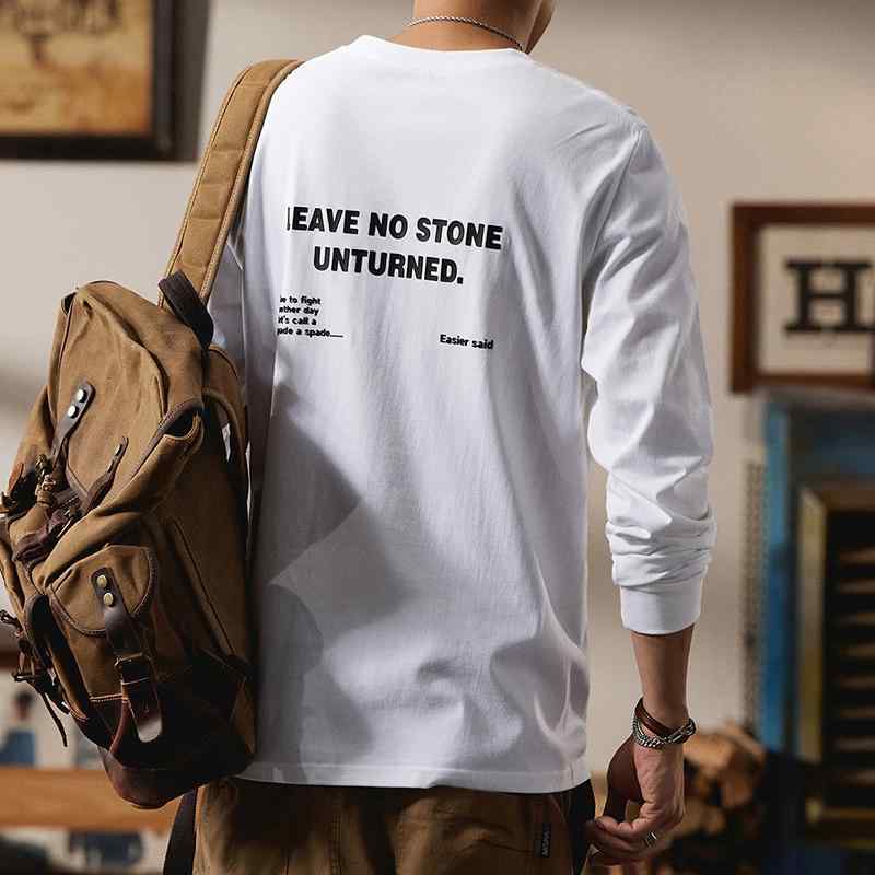 メンズ ファッション 服 オシャレ シンプル 大人 かっこいい 大きいサイズ ストリート 紳士服 アメリカン レトロ 長袖 T シャツ コットン カジュアル プリント レイヤリング