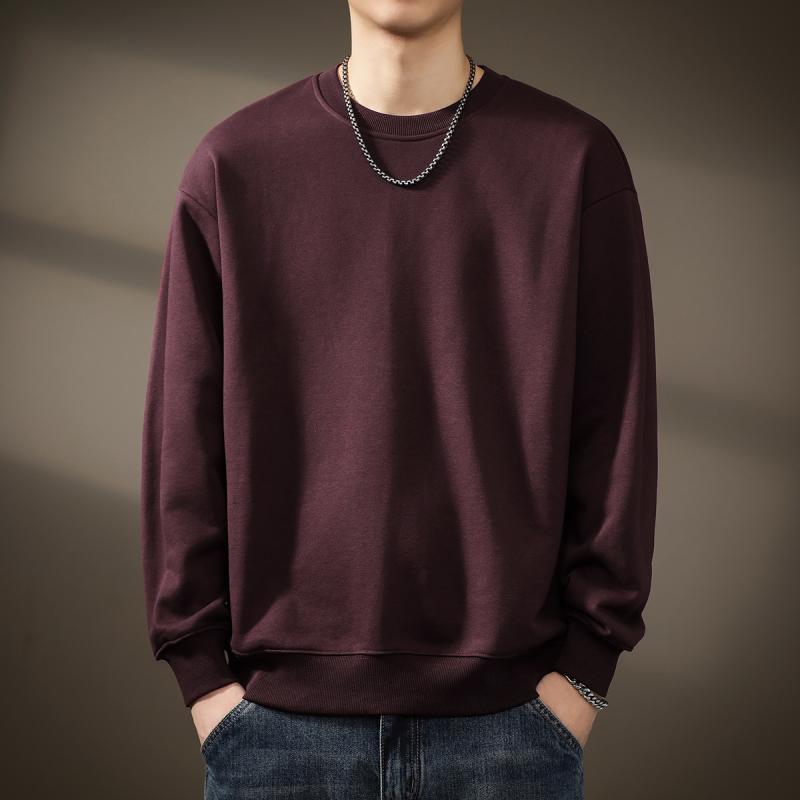Rakuten - メンズ ファッション 服 オシャレ シンプル 大人 かっこいい 大きいサイズ ストリート 紳士服 ハイエンド アメリカン レトロ 360 グラム ヘビー ソリッドカラー スウェット シャツ 秋 インナー レイヤリング シャツ トップス