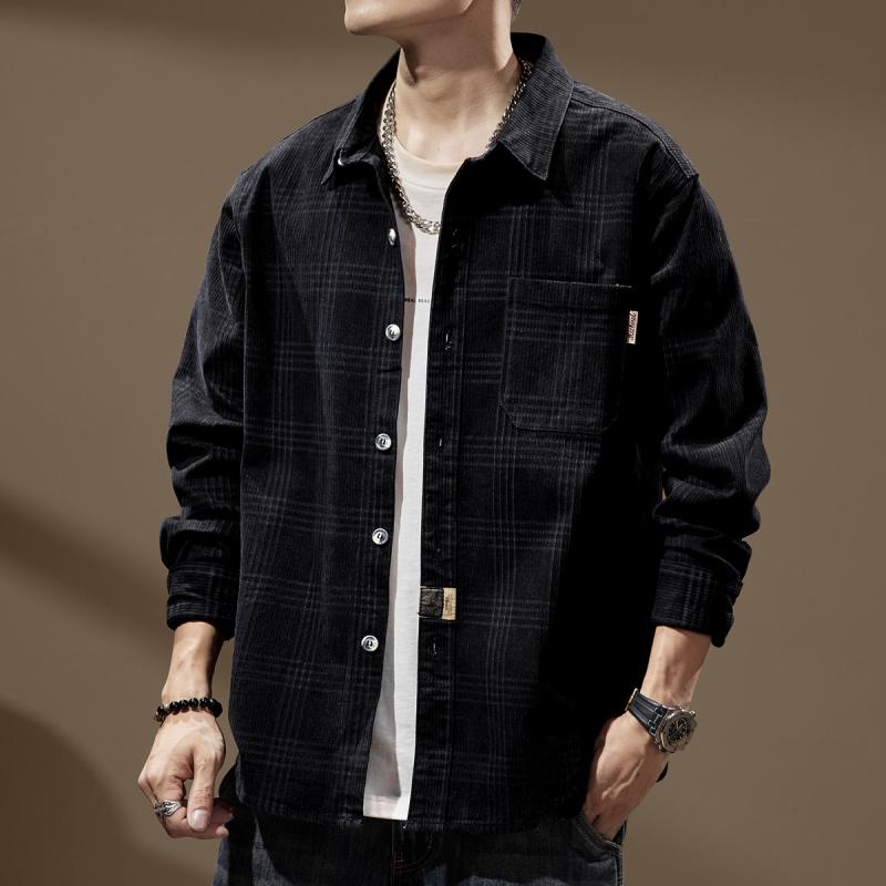 乐天商城 - メンズ ファッション 服 オシャレ シンプル 大人 かっこいい 大きいサイズ ストリート 紳士服 アメリカン ハイエンド チェック柄 長袖 シャツ 春秋 ゆったり レトロ カジュアル ジャケット
