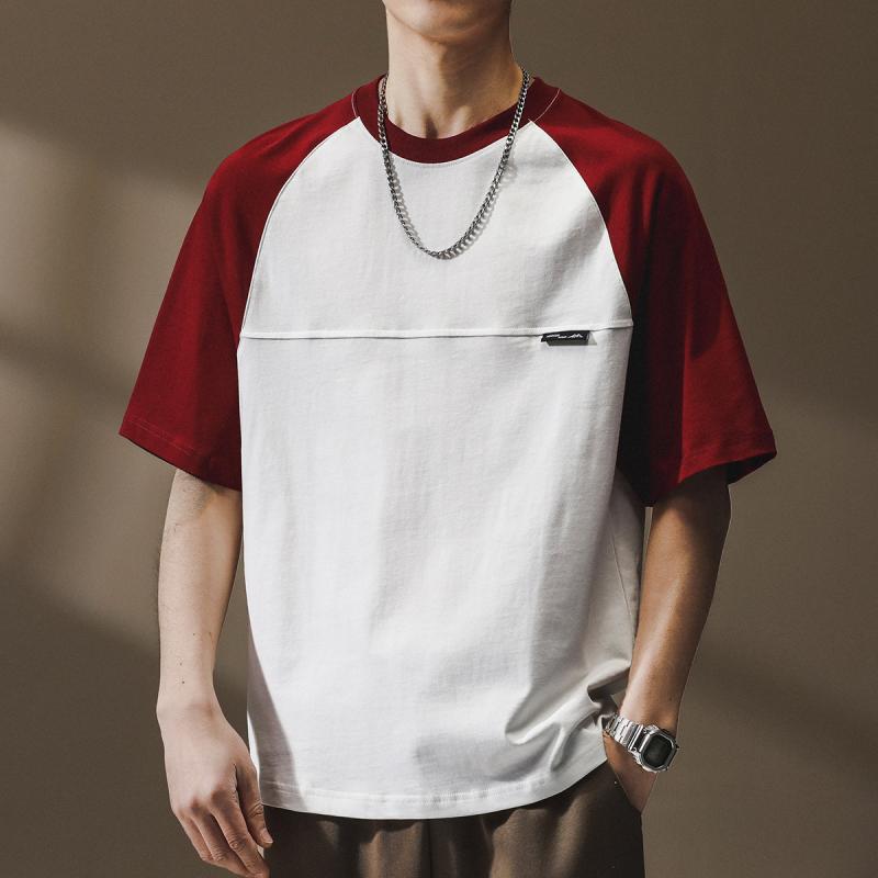 T-Shirts - メンズ ファッション 服 オシャレ シンプル 大人 かっこいい 大きいサイズ ストリート 紳士服 ハイエンド カジュアル レター プリント ラウンドネック 首 スリーブ T シャツ 夏