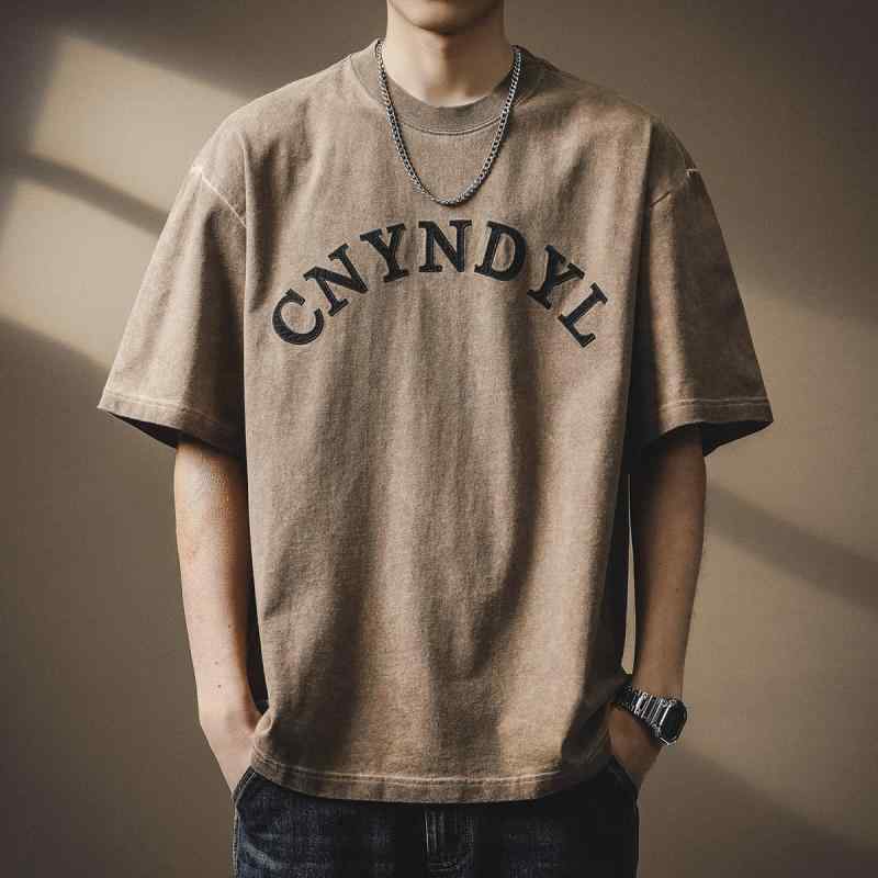 メンズ ファッション 服 オシャレ シンプル 大人 かっこいい 大きいサイズ ストリート 紳士服 アメリカン レトロ 300 グラム ヘビー コットン T シャツ 夏 カジュアル ダメージ加工 半袖