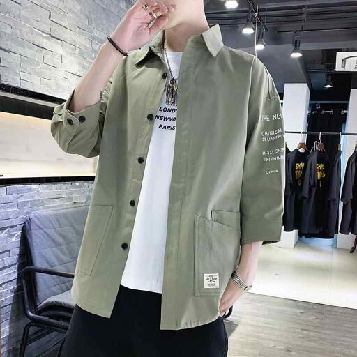 メンズ ファッション 服 オシャレ シンプル 大人 かっこいい 大きいサイズ ストリート 紳士服 七分袖 シャツ 韓国 スタイル サマー トップス カジュアル ジャケット メンズ ファッション 服 オシャレ シンプル 大人 かっこいい 大きいサイズ ストリート 紳士服 七分袖 シャツ 韓国 スタイル サマー トップス カジュアル ジャケット