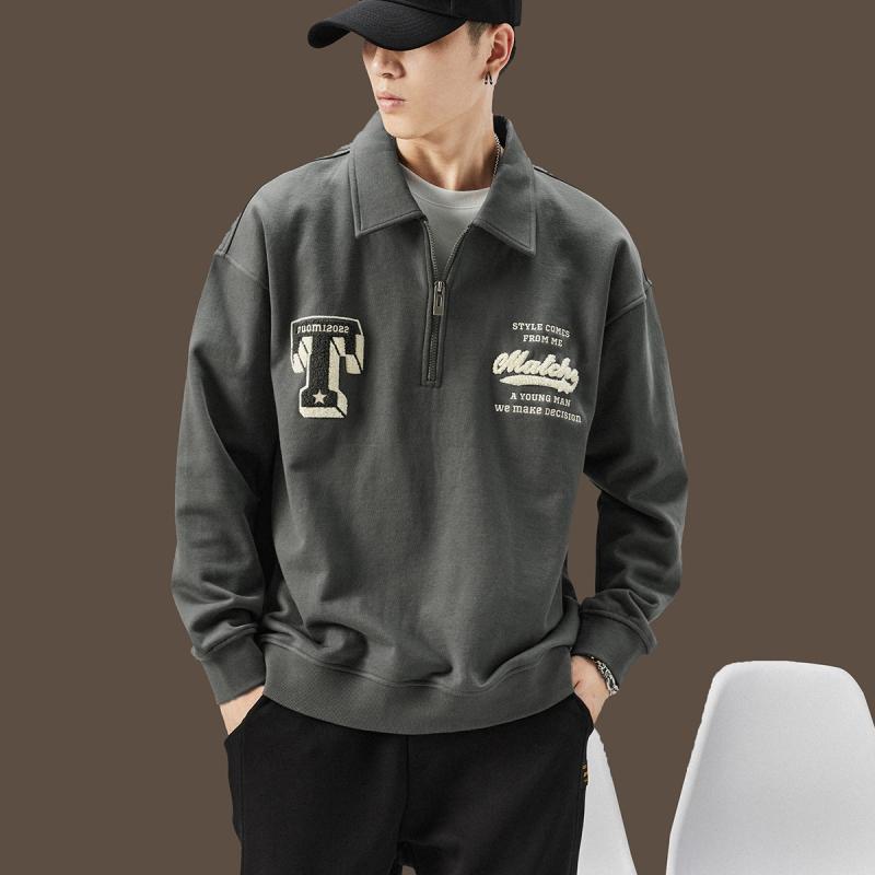 メンズ ファッション 服 オシャレ シンプル 大人 かっこいい 大きいサイズ ストリート 紳士服 アメリカン レトロ スタンドカラー スウ..