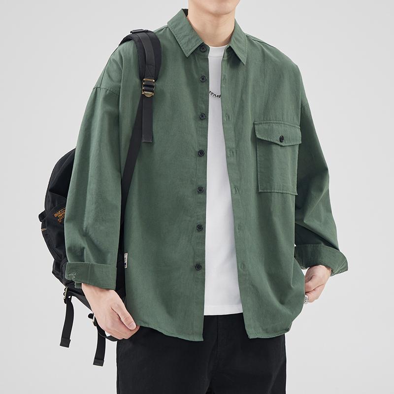 Other Apparel - メンズ ファッション 服 オシャレ シンプル 大人 かっこいい 大きいサイズ ストリート 紳士服 長袖 シャツ ウォッシュド レトロ コットン シャツ カジュアル ジャケット