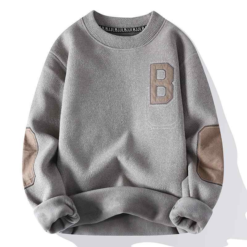 メンズ 服 シンプル ファッション オシャレ 大人 かっこいい 大きいサイズ ストリート 紳士服 冬 ベルベット セーター 厚手 ニット 暖かい ベース レイヤー