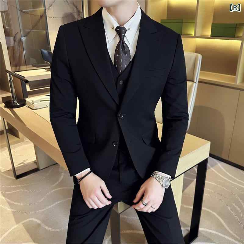 メンズ 服 シンプル ファッション オシャレ 大人 かっこいい 大きいサイズ ストリート 紳士服 ハイエンド スーツ フォーマルウェア スリム スーツ ビジネス カジュアル