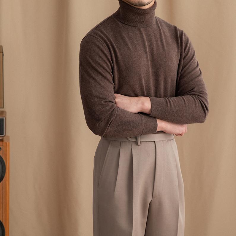 メンズ 服 シンプル ファッション オシャレ 大人 かっこいい 大きいサイズ ストリート 紳士服 通勤 日常 30 ウール タートルネック スリム セーター 暖かい