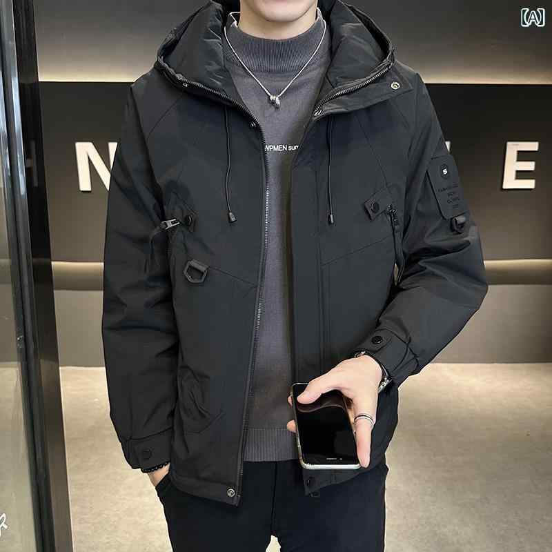 メンズ 服 シンプル ファッション オシャレ 大人 かっこいい 大きいサイズ ストリート 紳士服 ジャケット 秋冬 綿 厚手 コットンジャケット カジュアル フード キルティング トップス