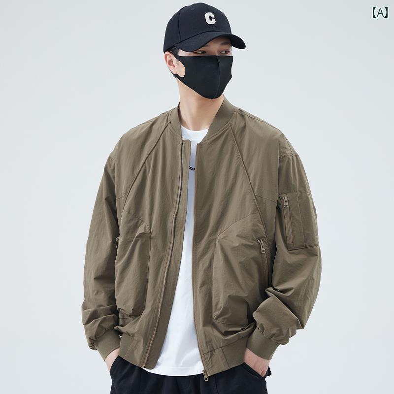 メンズ 服 シンプル ファッション オシャレ 大人 かっこいい 大きいサイズ ストリート 紳士服 ベースボール ジャケット カジュアル ワークウェア