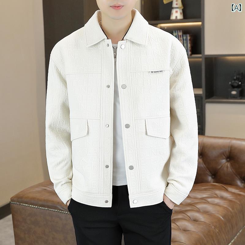 メンズ 服 シンプル ファッション オシャレ 大人 かっこいい 大きいサイズ ストリート 紳士服 秋 シンプル レター ジャケット カジュアル ハイエンド