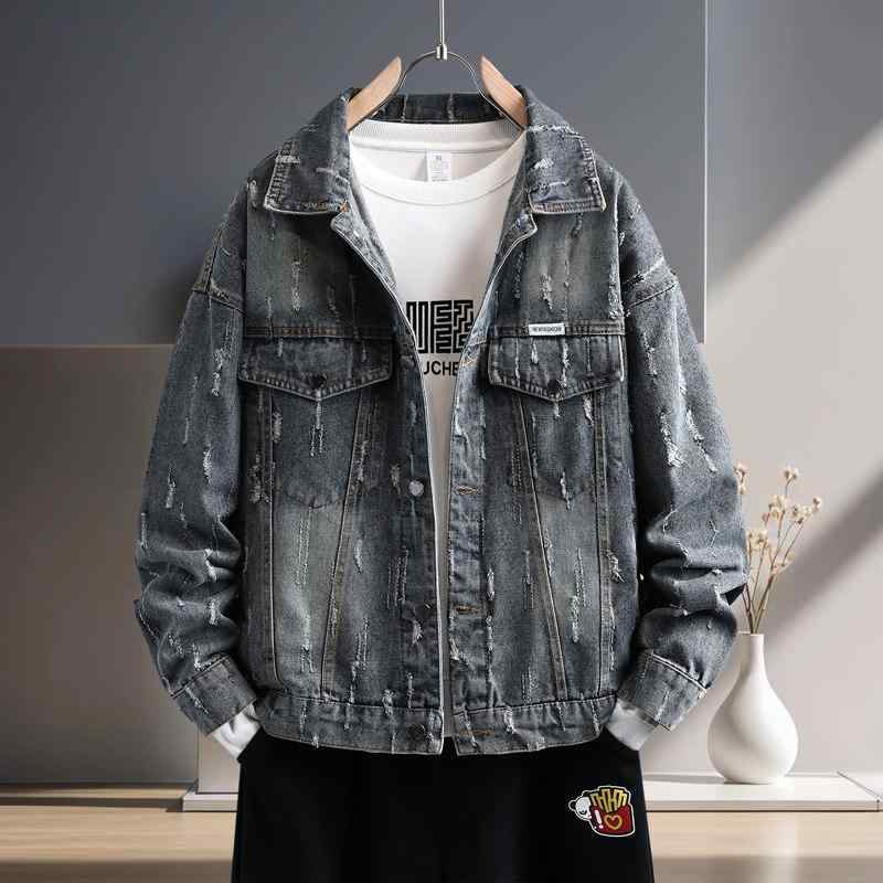 メンズ 服 シンプル ファッション オシャレ 大人 かっこいい 大きいサイズ ストリート 紳士服 秋冬 デニムジャケット ハイエンド 快適 カジュアル