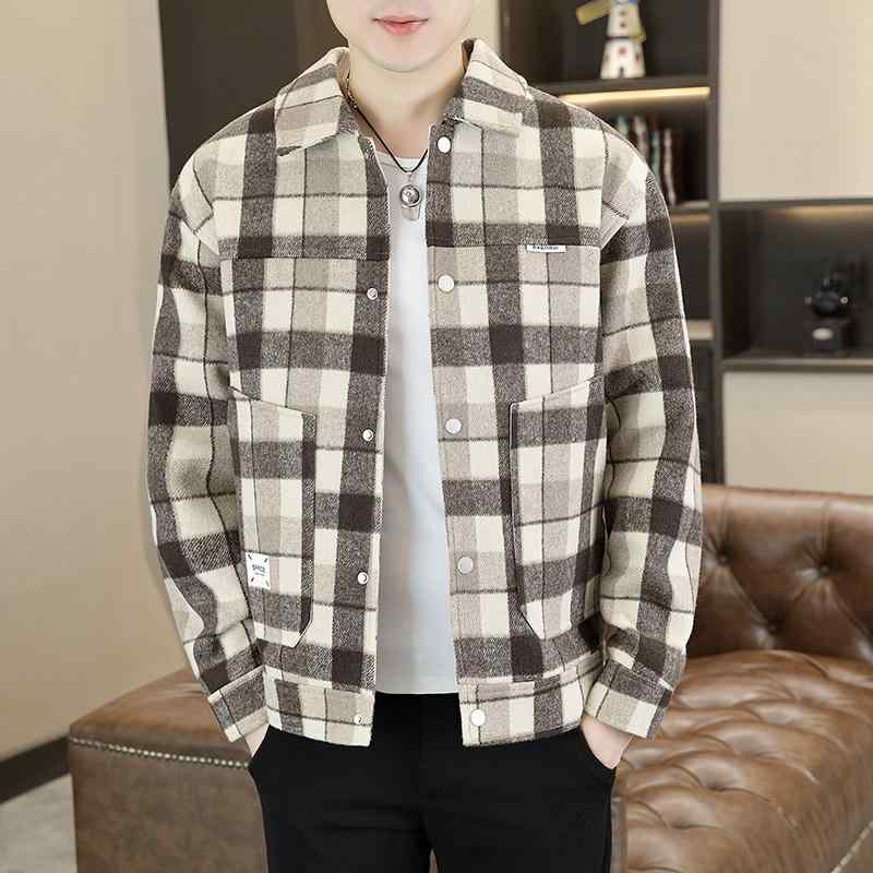 服 メンズ シンプル ファッション オシャレ 大人 かっこいい 大きいサイズ ストリート 紳士服 チェック柄 スリム 秋 快適 ジャケット カジュアル 春