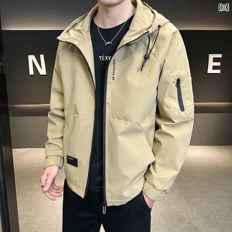 メンズ 服 シンプル ファッション オシャレ 大人 かっこいい 大きいサイズ ストリート 紳士服 秋 フード ジャケット ワークジャケット 防風