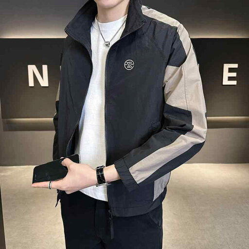 メンズ 服 シンプル ファッション オシャレ 大人 かっこいい 大きいサイズ ストリート 紳士服 時代 ハイエンド スタンドカラー カジュアル カラーマッチング ジャケット メンズ 服 シンプル ファッション オシャレ 大人 かっこいい 大きいサイズ ストリート 紳士服 時代 ハイエンド スタンドカラー カジュアル カラーマッチング ジャケット