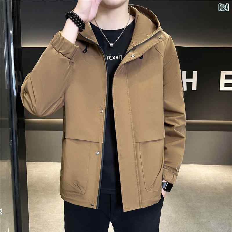 メンズ 服 シンプル ファッション オシャレ 大人 かっこいい 大きいサイズ ストリート 紳士服 フード ワークジャケット シンプル ハイエンド