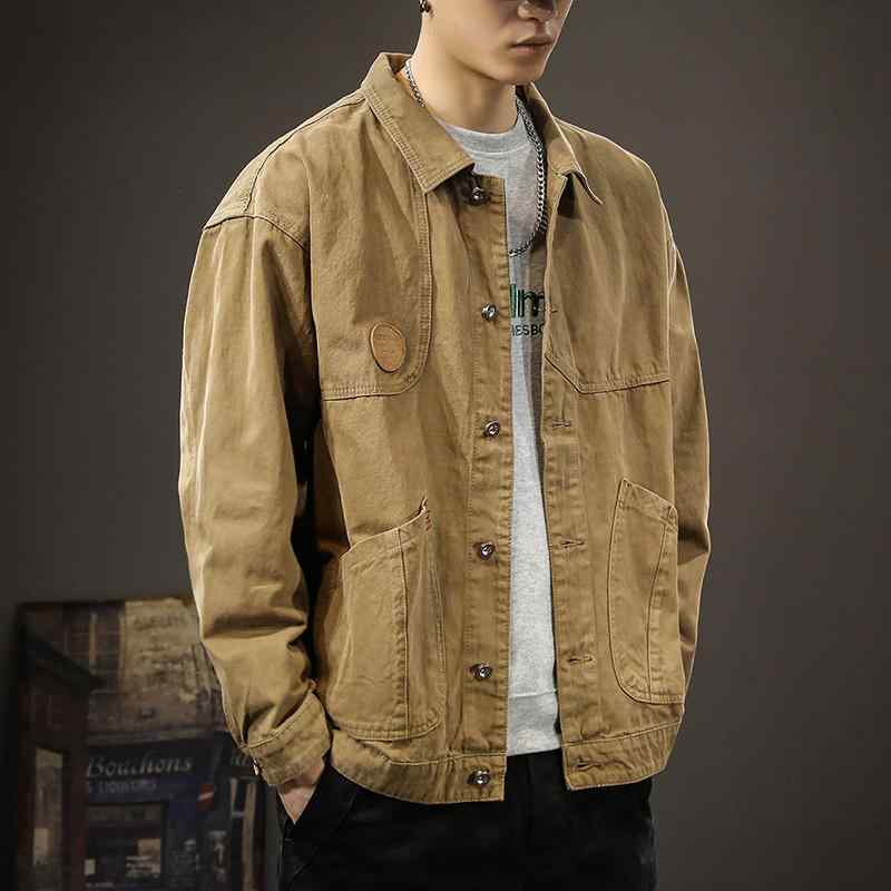 Rakuten - メンズ 服 シンプル ファッション オシャレ 大人 かっこいい 大きいサイズ ストリート 紳士服 アメリカンハンティングジャケット 秋 厚手 コットン トップス カジュアル ワークウェア デニムジャケット