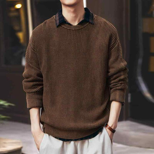 メンズ 服 シンプル ファッション オシャレ 大人 かっこいい 大きいサイズ ストリート 紳士服 アメリカン ヘビーウォッシュラウンドネック セーター 秋 厚手 ニット ワッフル トップス メンズ 服 シンプル ファッション オシャレ 大人 かっこいい 大きいサイズ ストリート 紳士服 アメリカン ヘビーウォッシュラウンドネック セーター 秋 厚手 ニット ワッフル トップス