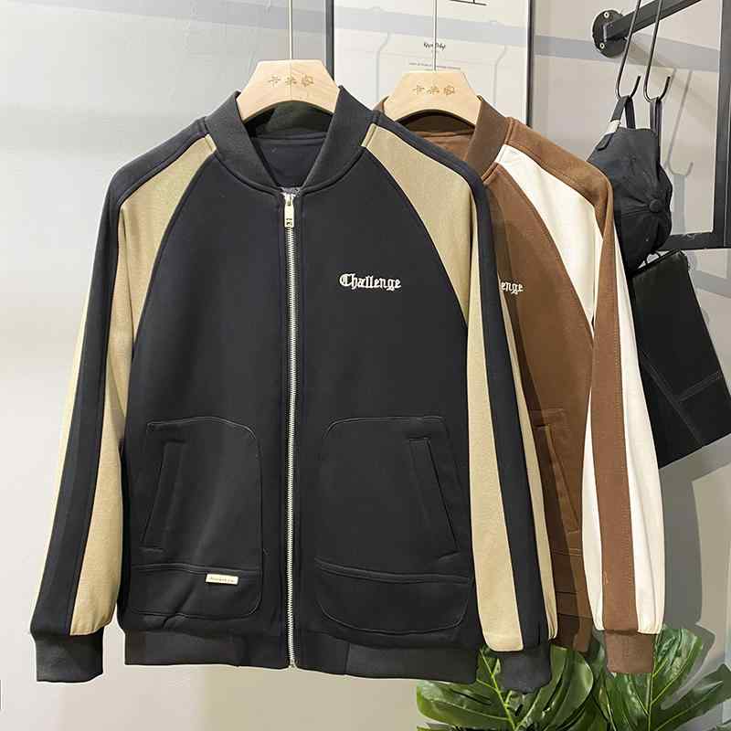乐天商城 - メンズ 服 シンプル ファッション オシャレ 大人 かっこいい 大きいサイズ ストリート 紳士服 カジュアル 野球 ジャケット ストライプ トップス スポーツ ジャケット