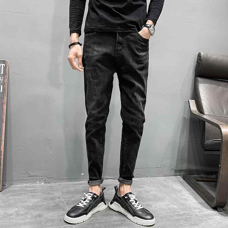 メンズ 服 シンプル ファッション オシャレ 大人 かっこいい 大きいサイズ ストリート 紳士服 ジーンズ 春秋 スリムフィット 伸縮性 ストレッチ ストレッチ カジュアル 快適 黒長ズボン(4)