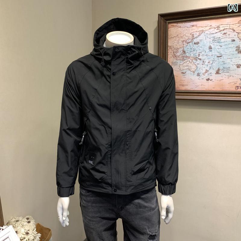 メンズ 服 シンプル ファッション オシャレ 大人 かっこいい 大きいサイズ ストリート 紳士服 カジュアル フード ジャケット スリム アウトドア ワークウェア