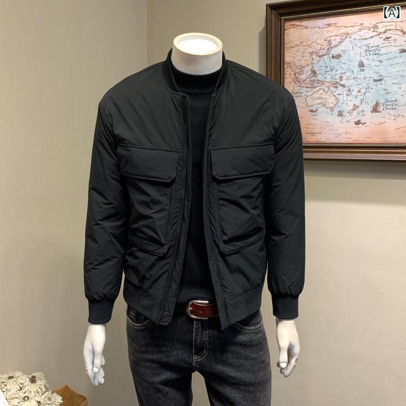 メンズ 服 シンプル ファッション オシャレ 大人 かっこいい 大きいサイズ ストリート 紳士服 スタジャン 軽 暖かい ダウン ジャケット ダック カジュアル