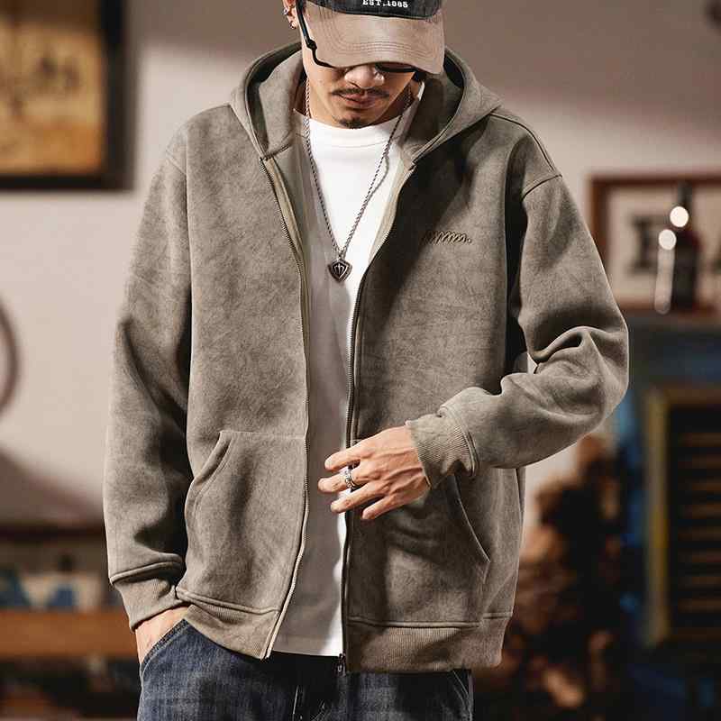 メンズ 服 シンプル ファッション オシャレ 大人 かっこいい 大きいサイズ ストリート 紳士服 アメカジ カーディガン トレーナー フード 春 秋長袖 ジャケット