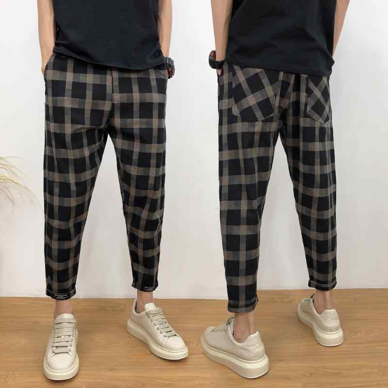 メンズ 服 シンプル ファッション オシャレ 大人 かっこいい 大きいサイズ ストリート 紳士服 夏 カジュアル 薄手 チェック柄 パンツ ワークウェア 快適 九分丈