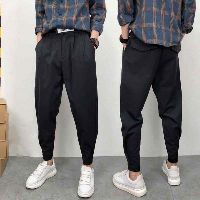 メンズ 服 シンプル ファッション オシャレ 大人 かっこいい 大きいサイズ ストリート 紳士服 スーツ パンツ ゆったり 秋 カジュアル ドレープ 黒 伸縮性 ストレッチ ストレッチ キャロット