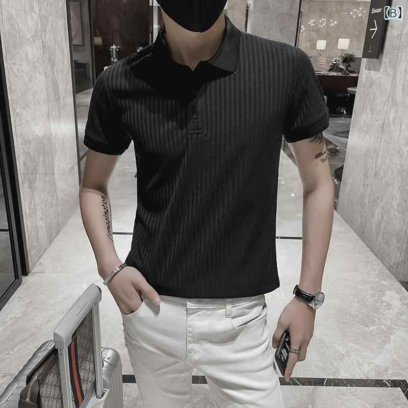 メンズ 服 シンプル ファッション オシャレ 大人 かっこいい 大きいサイズ ストリート 紳士服 ライト ハイエンド 半袖 T シャツ 夏 ファッション 冷感 ポロシャツ