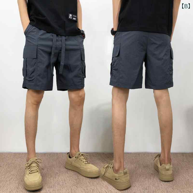 メンズ 服 シンプル ファッション オシャレ 大人 かっこいい 大きいサイズ ストリート 紳士服 夏 薄手 パンツ カジュアル ストレート レッグ ヤング ビーチ 速乾 七分丈 パンツ