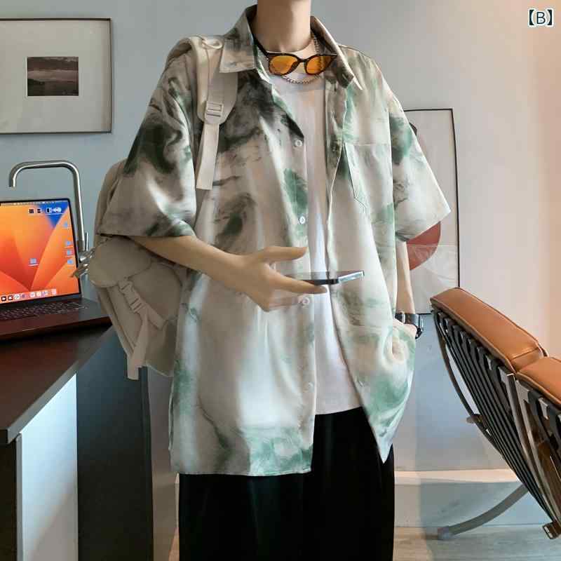 メンズ 服 シンプル ファッション オシャレ 大人 かっこいい 大きいサイズ ストリート 紳士服 夏 速乾 冷感 半袖 シャツ 薄手 軽 ゆったり 七分袖 ジャケット