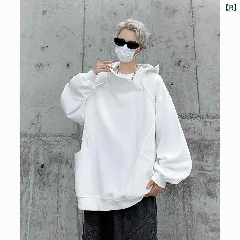 メンズ 服 シンプル ファッション オシャレ 大人 かっこいい 大きいサイズ ストリート 紳士服 ダブル ジッパー フード スウェットシャツ ヘビー ジャケット アメリカン ストリート