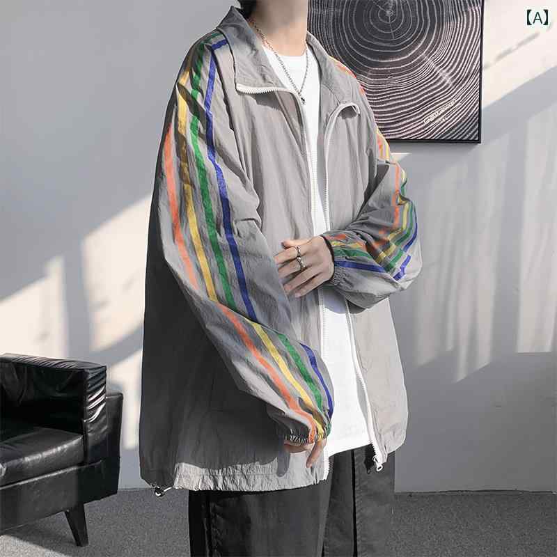 メンズ 服 シンプル ファッション オシャレ 大人 かっこいい 大きいサイズ ストリート 紳士服 軽 日焼け防止 服 夏 薄手 ゆったり 速乾 冷感 スポーツ ジャケット