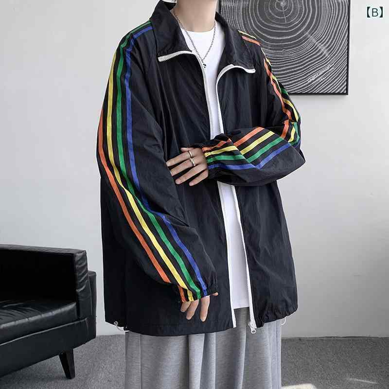 メンズ 服 シンプル ファッション オシャレ 大人 かっこいい 大きいサイズ ストリート 紳士服 軽 日焼け防止 服 夏 薄手 ゆったり 速乾 冷感 スポーツ ジャケット