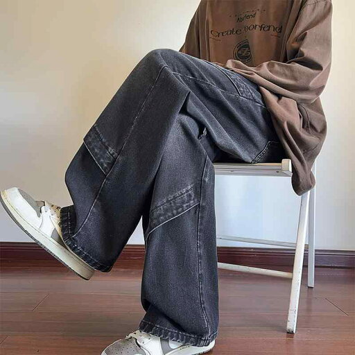 メンズ 服 シンプル ファッション オシャレ 大人 かっこいい 大きいサイズ ストリート 紳士服 アメリカン ブラック ジーンズ ストレート レッグ ウォッシュ パンツ ストリート ワイド メンズ 服 シンプル ファッション オシャレ 大人 かっこいい 大きいサイズ ストリート 紳士服 アメリカン ブラック ジーンズ ストレート レッグ ウォッシュ パンツ ストリート ワイド