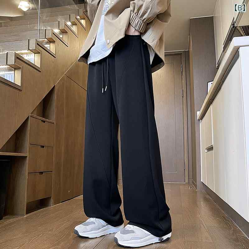 メンズ 服 シンプル ファッション オシャレ 大人 かっこいい 大きいサイズ ストリート 紳士服 ヘビー グレー スウェットパンツ 秋 ストレート カジュアル パンツ ワイド レッグ スポーツ