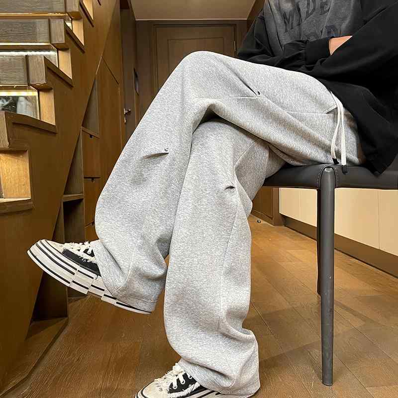 Rakuten - メンズ 服 シンプル ファッション オシャレ 大人 かっこいい 大きいサイズ ストリート 紳士服 秋 アメリカン プリーツ スタッズ パンツ ワイド レッグ スウェットパンツ