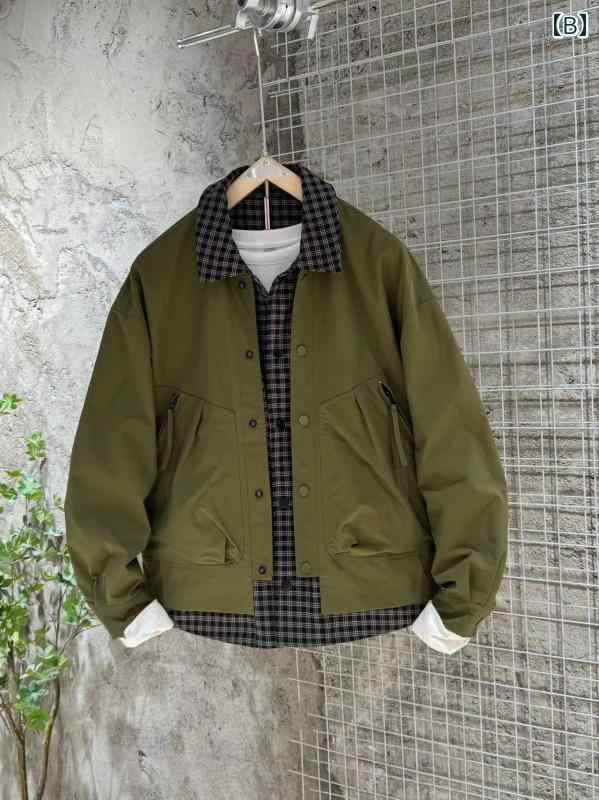 メンズ 服 シンプル ファッション オシャレ 大人 かっこいい 大きいサイズ ストリート 紳士服 秋 フェイク ツーピース ジャケット カジュアル チェック柄 トップス