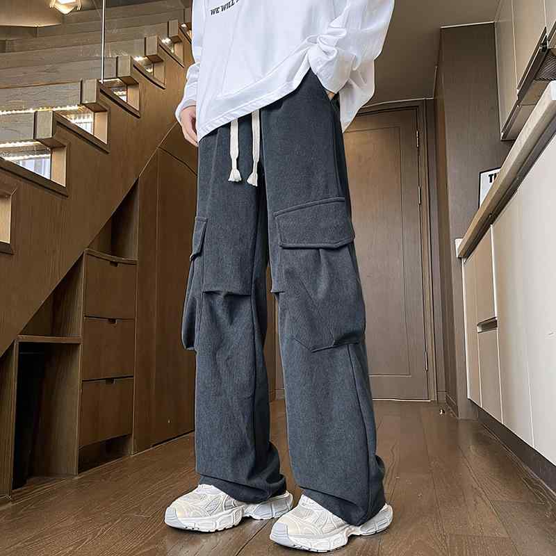 Rakuten - メンズ 服 シンプル ファッション オシャレ 大人 かっこいい 大きいサイズ ストリート 紳士服 ビッグ ポケット コーデュロイ アメリカン カジュアル パンツ ストレート ワイド レッグ