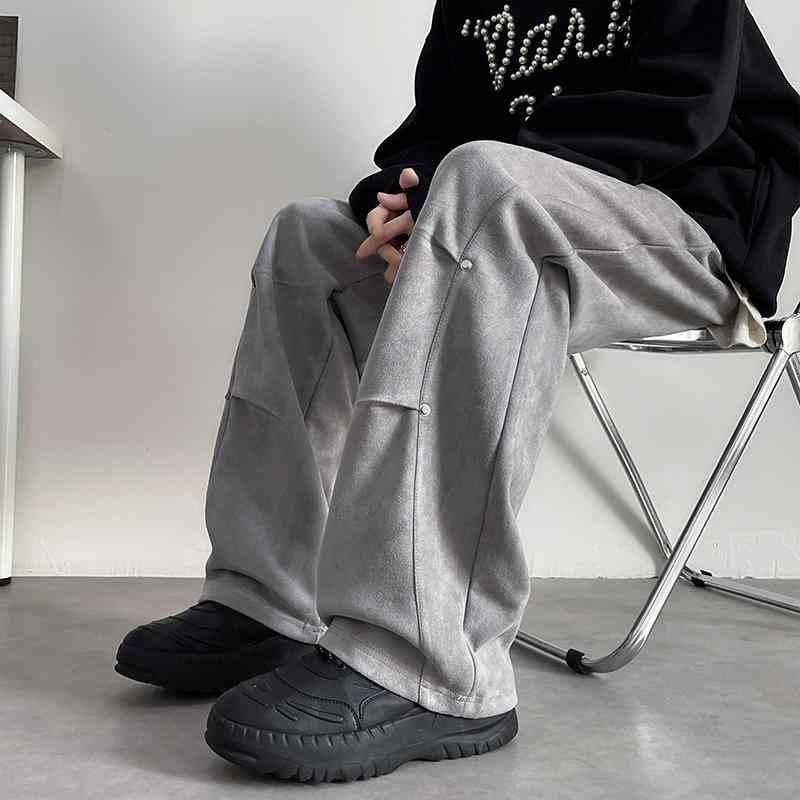 メンズ 服 シンプル ファッション オシャレ 大人 かっこいい 大きいサイズ ストリート 紳士服 ヘビー スエード パンツ 秋 アメリカン ..