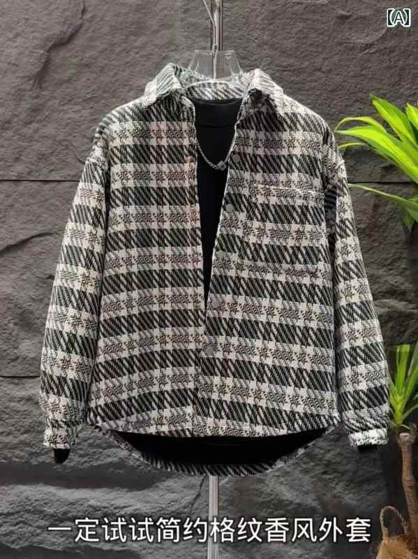 メンズ 服 シンプル ファッション オシャレ 大人 かっこいい 大きいサイズ ストリート 紳士服 冬 コットンジャケット カップル ジャケット カジュアル チェック柄 暖かい トップス
