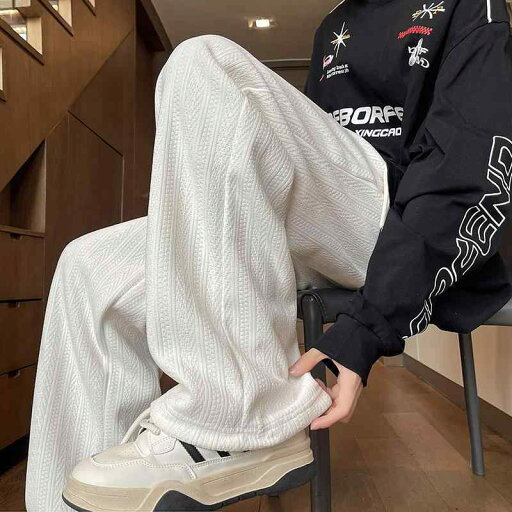 メンズ 服 シンプル ファッション オシャレ 大人 かっこいい 大きいサイズ ストリート 紳士服 ジャカード ホワイト パンツ ファッション ストレート カジュアル メンズ 服 シンプル ファッション オシャレ 大人 かっこいい 大きいサイズ ストリート 紳士服 ジャカード ホワイト パンツ ファッション ストレート カジュアル