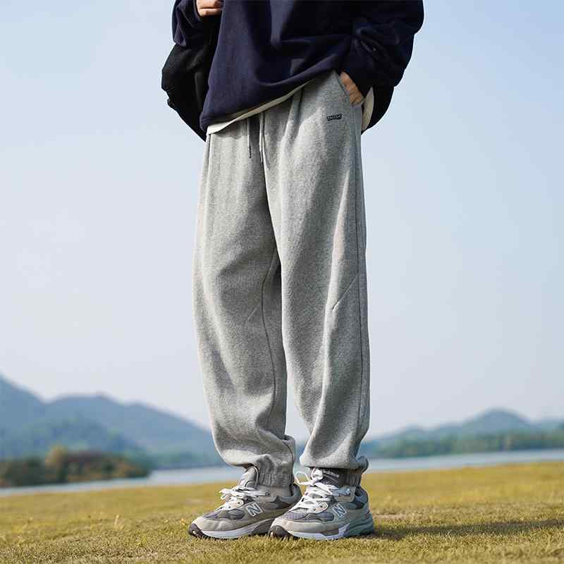 Pants - メンズ 服 シンプル ファッション オシャレ 大人 かっこいい 大きいサイズ ストリート 紳士服 ヘビー グレー スウェットパンツ 無地 ズボン ストレート カジュアル パンツ
