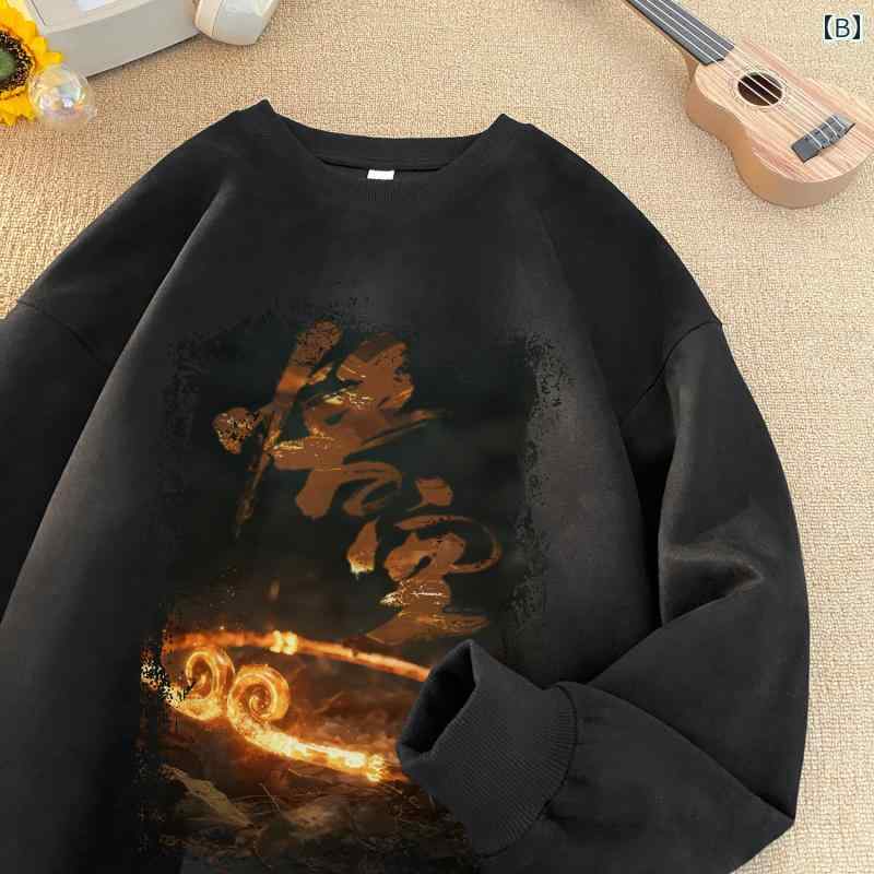 メンズ 服 シンプル ファッション オシャレ 大人 かっこいい 大きいサイズ ストリート 紳士服 黒 スエード セーター ラウンドネック トップスヘビー ジャケット