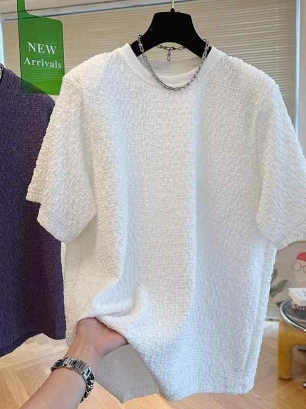 Rakuten - メンズ 服 シンプル ファッション オシャレ 大人 かっこいい 大きいサイズ ストリート 紳士服 ラウンドネック 半袖 T シャツ 夏 薄手 白 ハイエンド ゆったり 快適 トップス