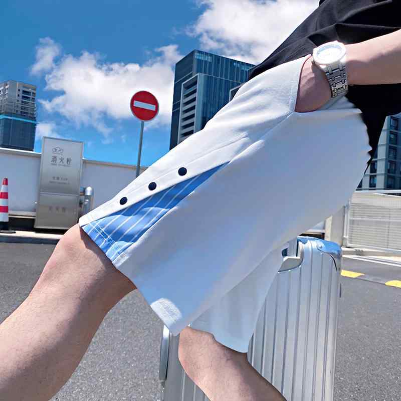 メンズ 服 シンプル ファッション オシャレ 大人 かっこいい 大きいサイズ ストリート 紳士服 ボタン パンツ 夏 五分丈 薄手 パンツ カジュアル